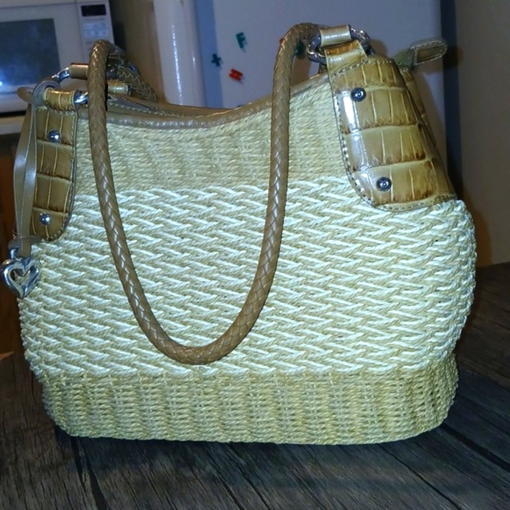 Brighton Delphina Macrame Leather Handbag Vintage Sweet!
